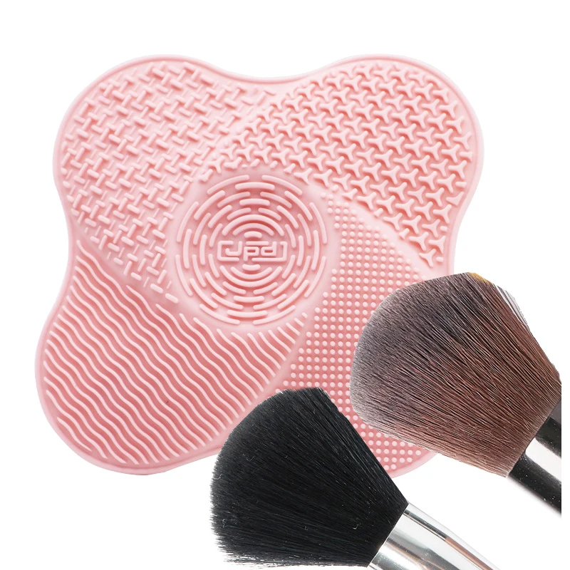 Four Leaf Clover Shape 5 Suction Cups Design Food Grade Silicone Makeup Brush Cleaner Pad Make Up Washing Brush Gel Cleaning Mat