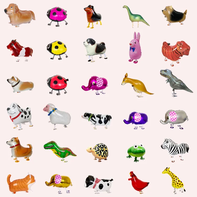 Cartoon Walking Pet Modeling Toy Aluminum Film Balloon The Children's Birthday Party Eco-friendly Merry Christmas Unisex Set