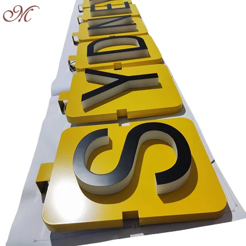 Customized 3D acrylic letter sign sidelit  black letters wall mounted signs for business & decor