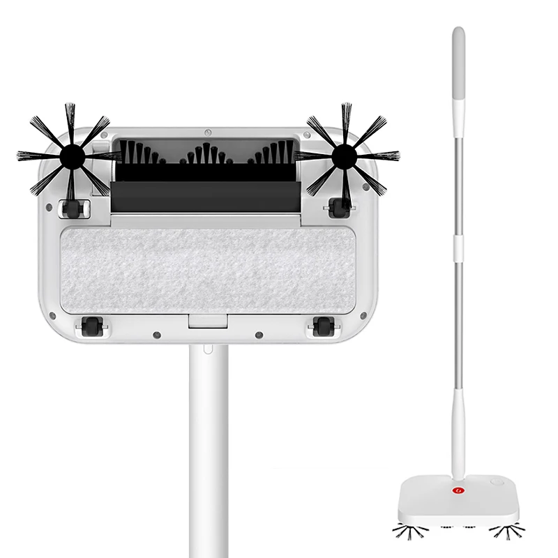 Jesun Rechargeable Electric Broom Sweeper Cordless Battery Powered Push Sweeper Carpet Pet Hair Cleaner for Home