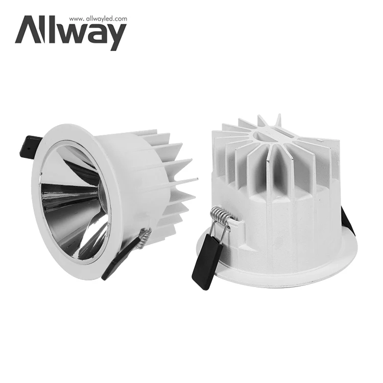 ALLWAY High Lumens Designer Tri Light Commercial Ip54 Aluminum Housing Indoor Led Slim Downlight