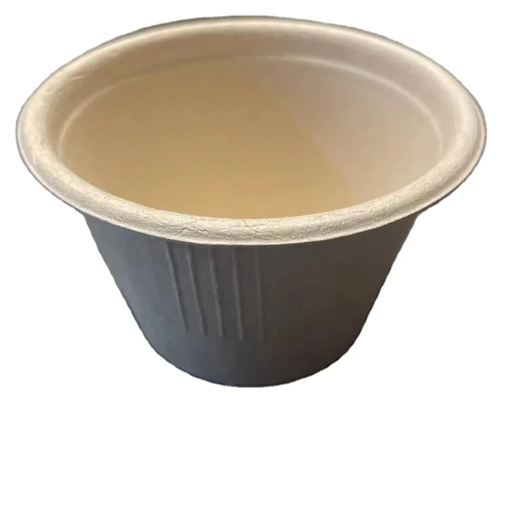 China Direct Manufacturer of Disposable Compostable  Bagasse 2oz 4oz Cup  Paper Takeaway Soup Cup