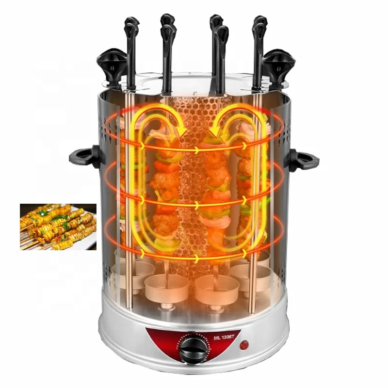 Innovative Design 6/8/10 Skewers Rotary Vertical Vegetable Grill Of Restaurant