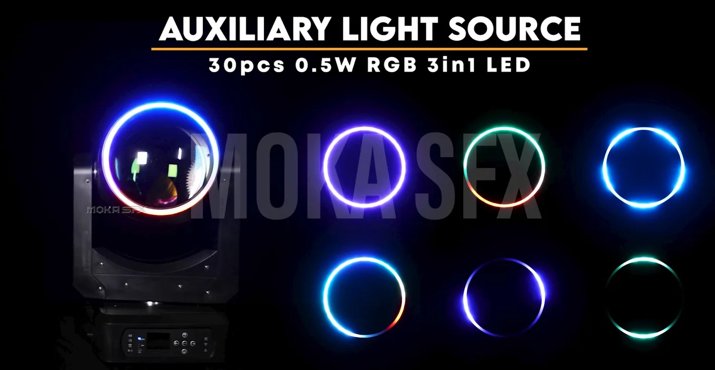 Moka sfx 200w led beam moving head stage effect lighting led rgbw beam lights for wedding disco