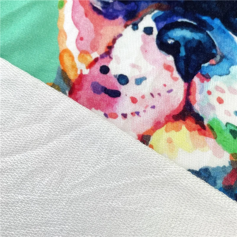 Прямая поставка с завода цифровая печать Бамбуковая французская махровая ткань 280-300gsm