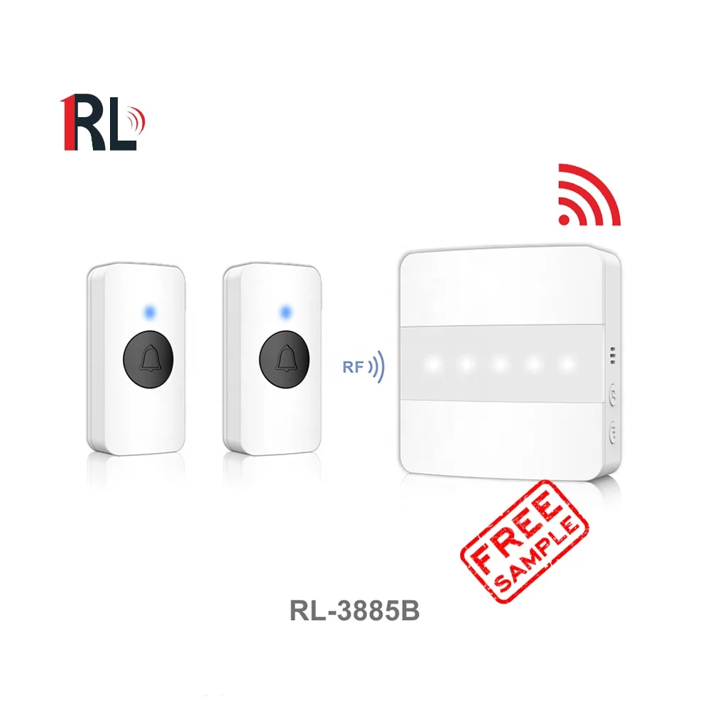 Hot sale wireless wifi doorbell wireless AC ring doorbell with two remote control and night light facility