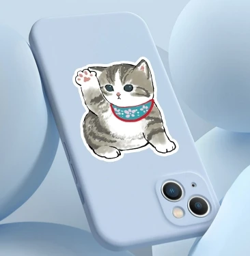 The latest 50 cute kitten puppy doodle cell phone water cup computer waterproof handbook custom stickers