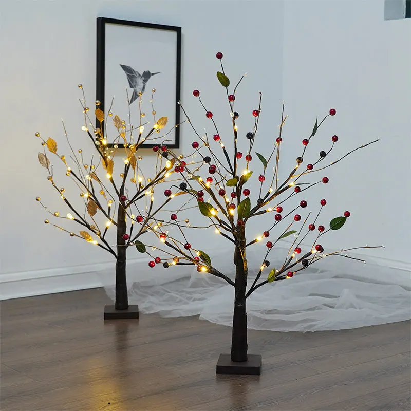 Artificial Gift 24 Led Battery Indoor Twinkling Cherry Table Decoration Light Led Led Thanksgiving Tree Light For Home Decor