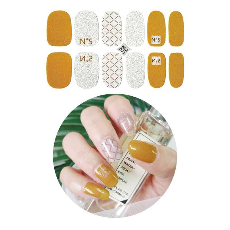 New arrival 3d elegant foil diamond nail art polish stickers for beauty