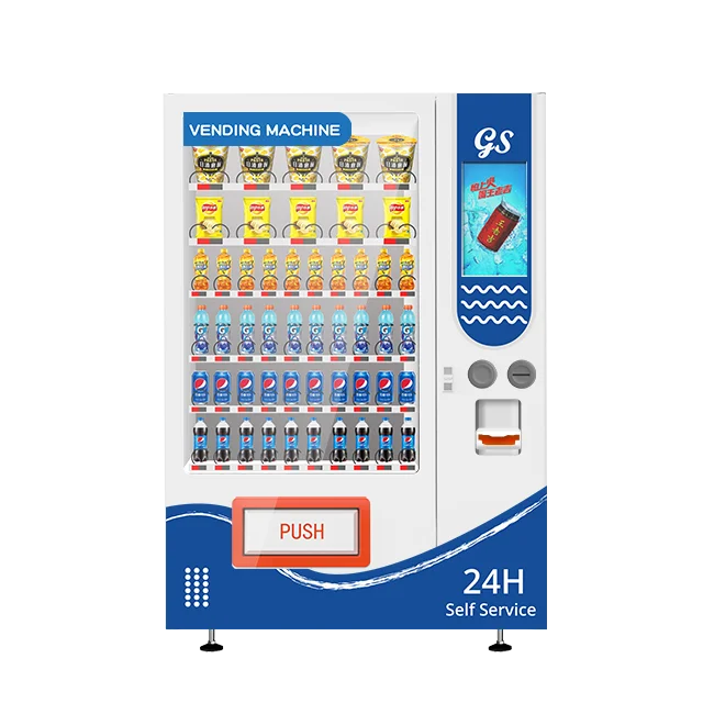For Bagged Foods and Bottle Drinks 24 Hour Self-service Custom Condom Snack Vending Machine 60 Slots