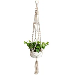 H332 Home Garden Balcony Decoration Cordage Planter Holder Handmade Knitting Natural Net Hanger Flower Pot Basket