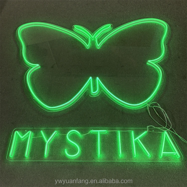 Manufacturer Custom Store Logo Name Butterfly Neon Sign Letters Outdoor Custom Led Neon Light Sign
