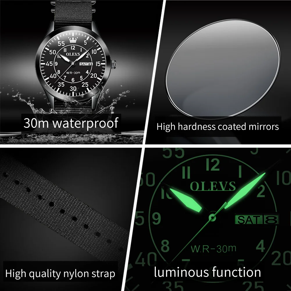 Green Nylon Strap Men Cheap Quartz Wrist Watch Wholesale Montre Homme Luxe Original Watch Arabic