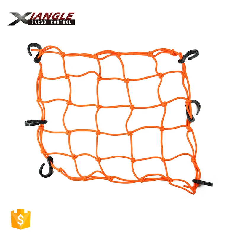 Heavy duty Motorcycle 15 inch adjustable Bungee Cargo Net With Plastic Hook 38cm*38cm luggage rope cargo nets