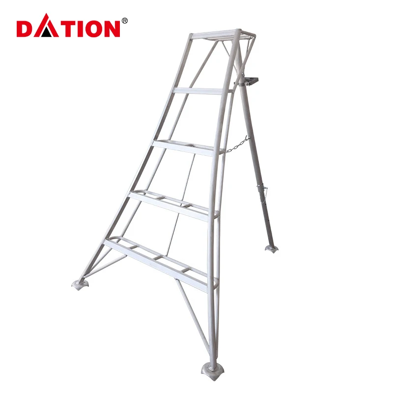 Hot Sales Aluminum tripod Ladder For Gardening Task 5 Steps Sliver Color Light Weight Easy To Carry With Platform