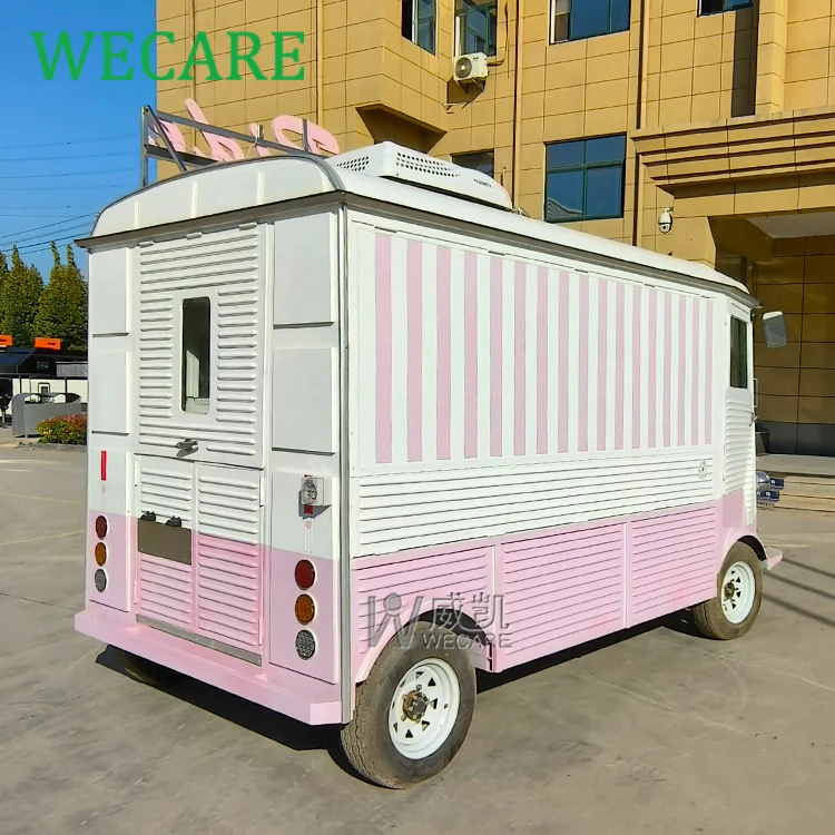 WECARE Custom Drivable 4 Wheel Food Vending Truck Mobile Juice Coffee Bar Car Dessert Serving Electric Food Truck Fully Equipped
