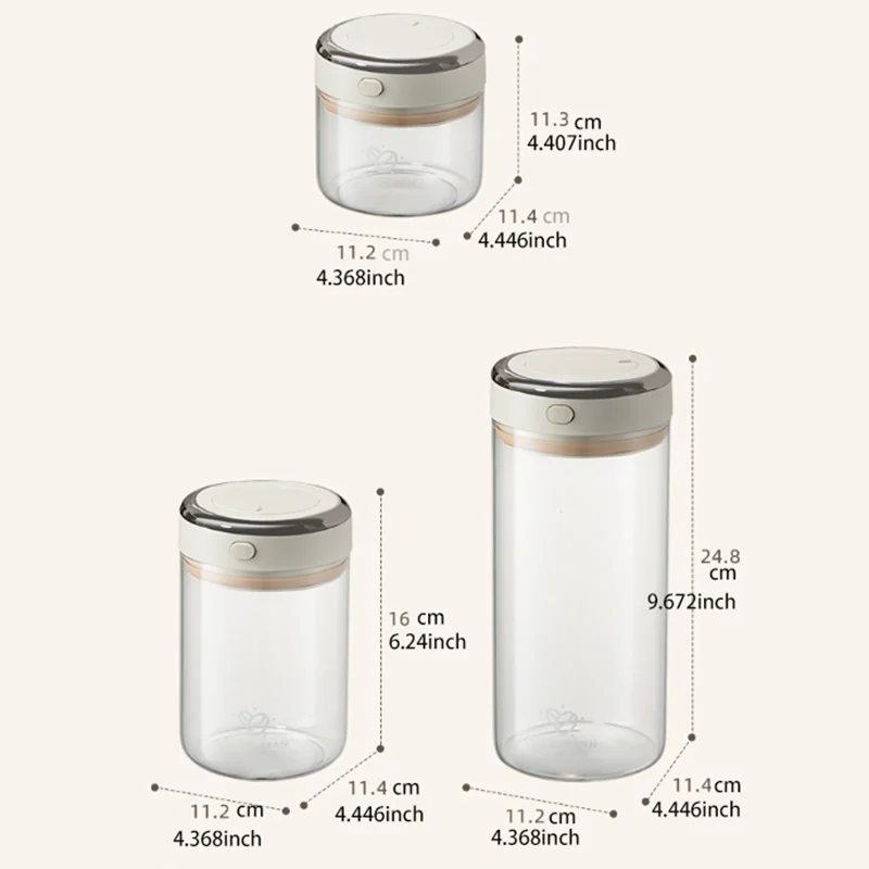 Home Use Multifunctional Coffee Survice Glass Coffee Bean Container with Waking Bean Function 1100ml