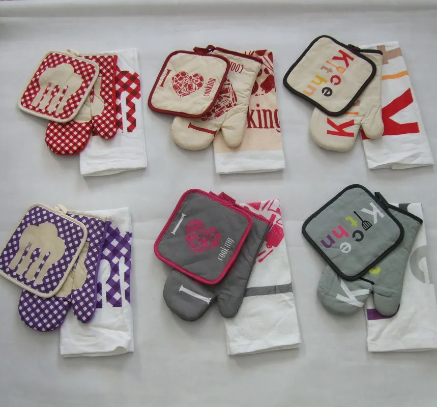 cotton fruit shape simple design pot holder and glove in european market oven glove shaped pot holder