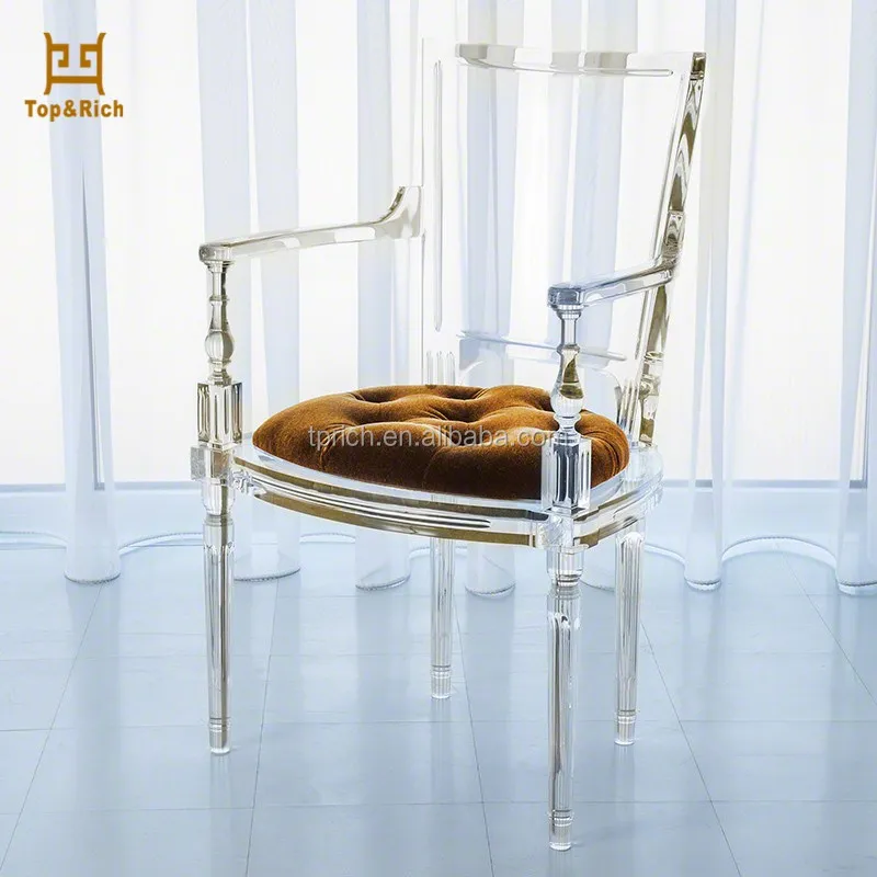 Factory Wholesale Customized Crystal Dining Chair Acrylic With Cushion