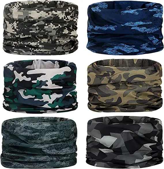 Wholesale Unisex Custom Design Printed Logo Buffs Seamless Tube Tubular Sports Bandana Scarf Face Cover Neck Gaiter For Men