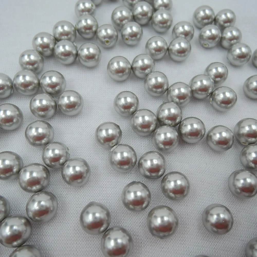 in paired 8mm mother of pearl ,sea-shell pearl ,perfect round shape,half hole drilled