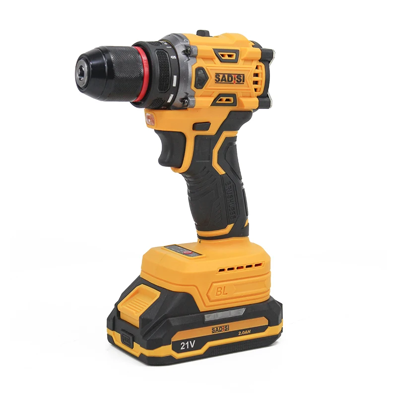 SADIS 21V/2.0Ah Cordless Drill- 70Nm Dual Speed Cordless Tools Brushless Motor Cordless Drill Set  Lithium Ion Batteries
