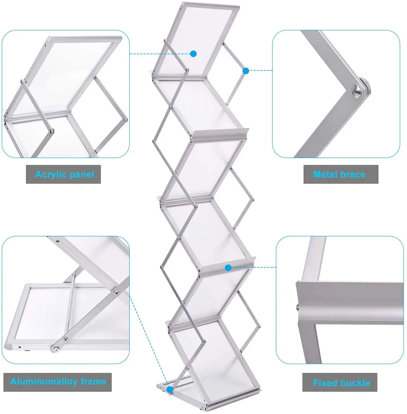 A4 Catalogue Shelf,portable magazine rack,Portable Brochure Stand