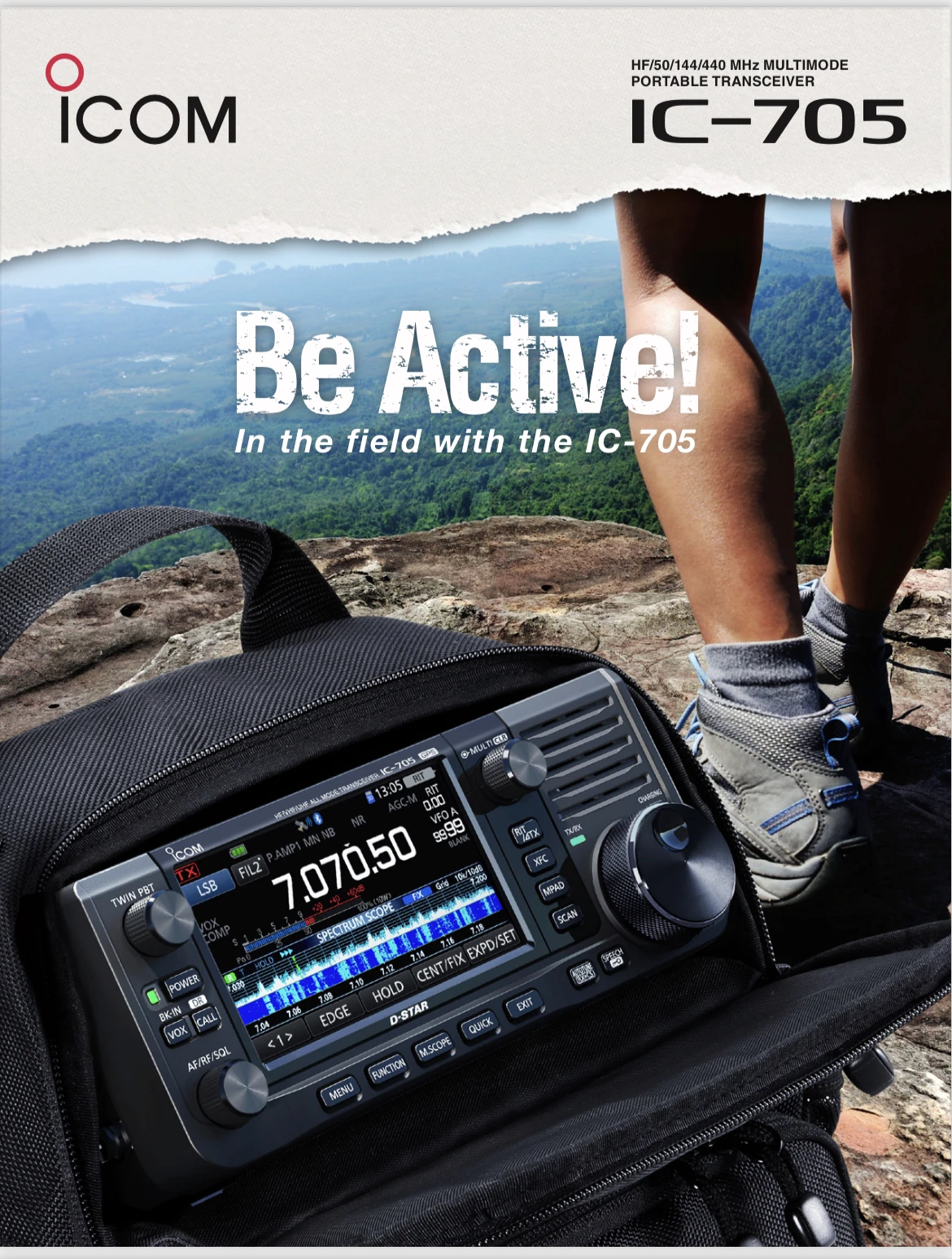 BXICOM IC705 vehicle radio  HF 440mhz  RF Direct Sampling System Compact and Lightweight Design  portable transceiver