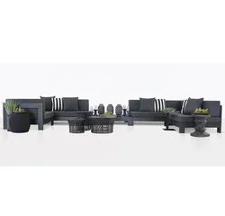 Luxury Metal Aluminum Frame Patio Outdoor Garden Furniture Sofa Set