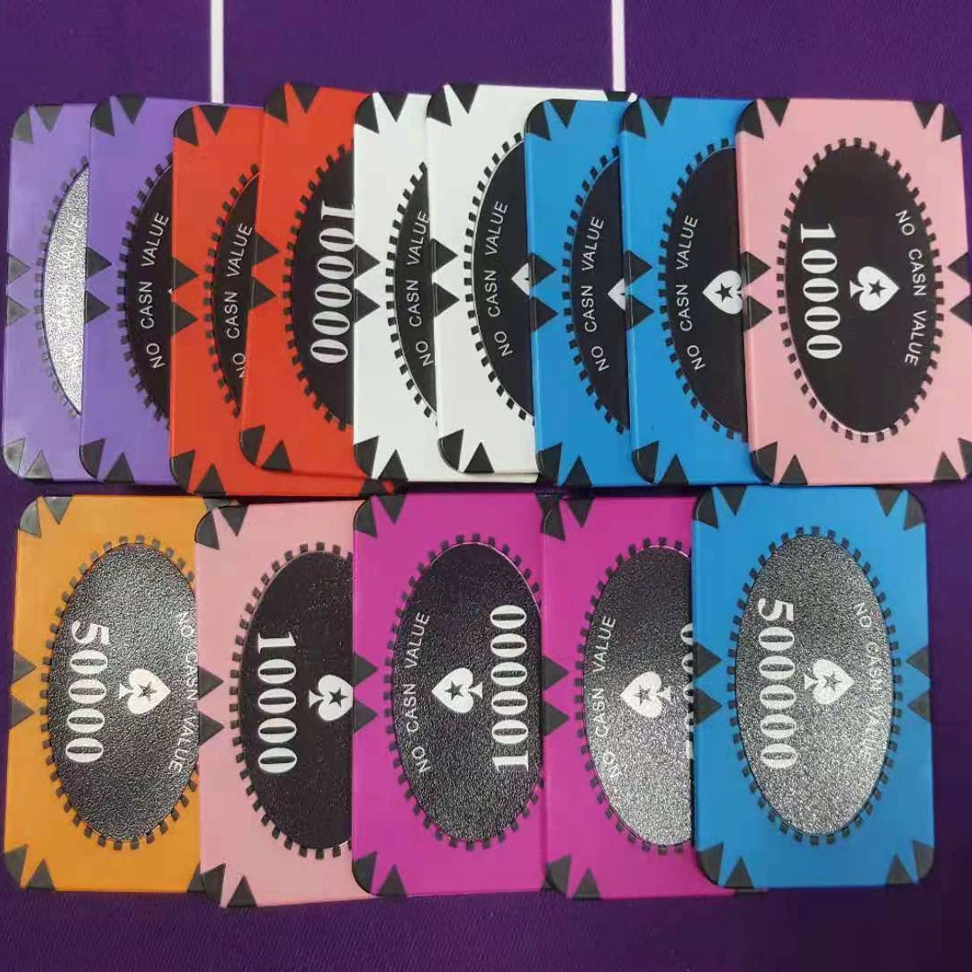 Custom Logo Sticker Print Professional 300 500 1000 Pieces Casino 10g 10.5g EPT WPT  Cheap Square Clay Iron Poker Chips