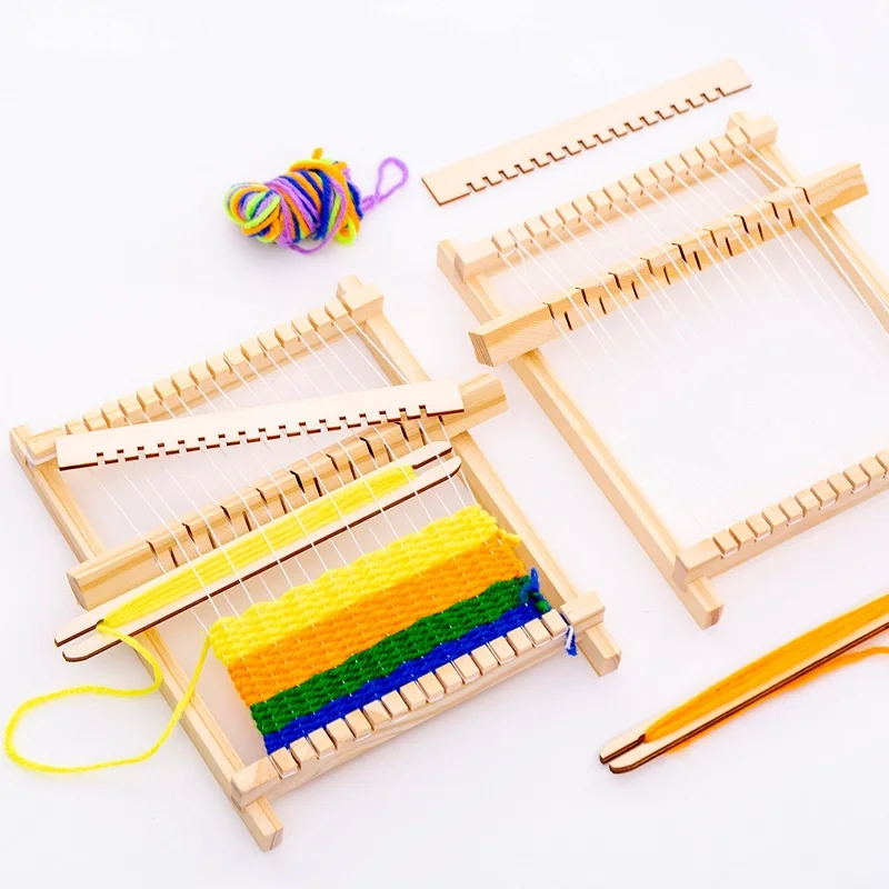 2023   Hot Sale Kids Diy Wooden blankets New creative games Weaving Loom wooden toy for child play games