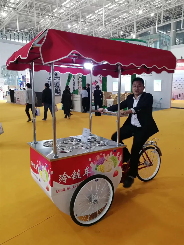 Chinese Ice Cream Cargo Tricycle Bike Refrigerator Electric Delivery Tricycle