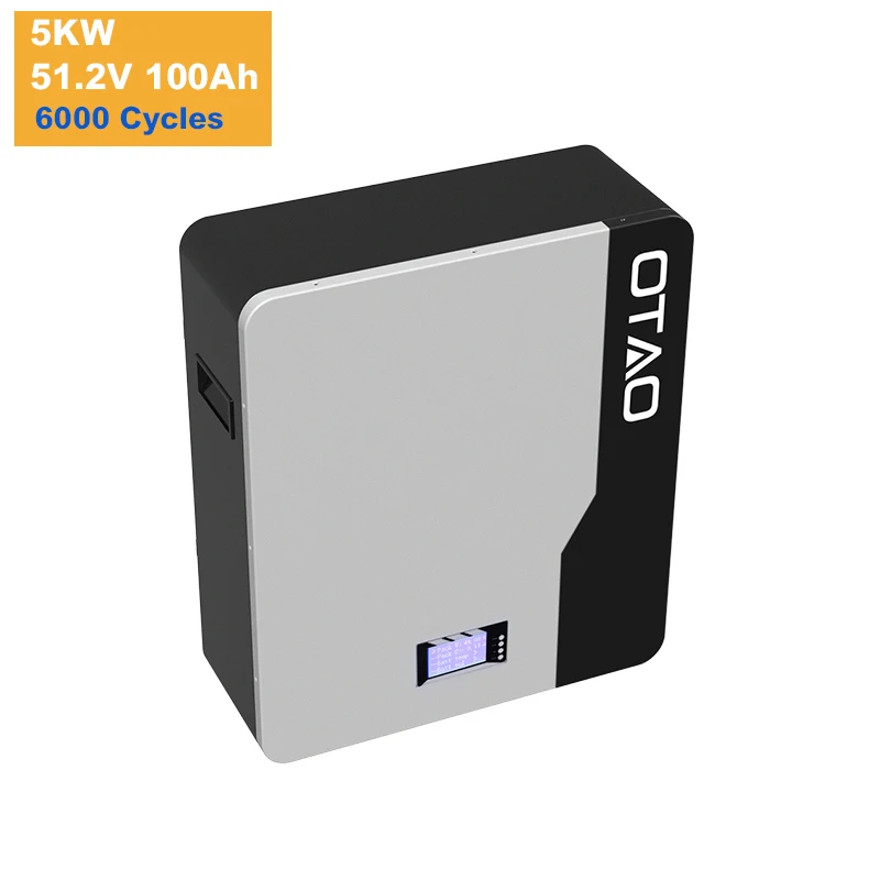 Wall Mounted Lifepo4 Battery Pack Baterias De Litio 24V 51.2V 100AH 200AH Powerwall Energy Storage Power Battery Powerstation