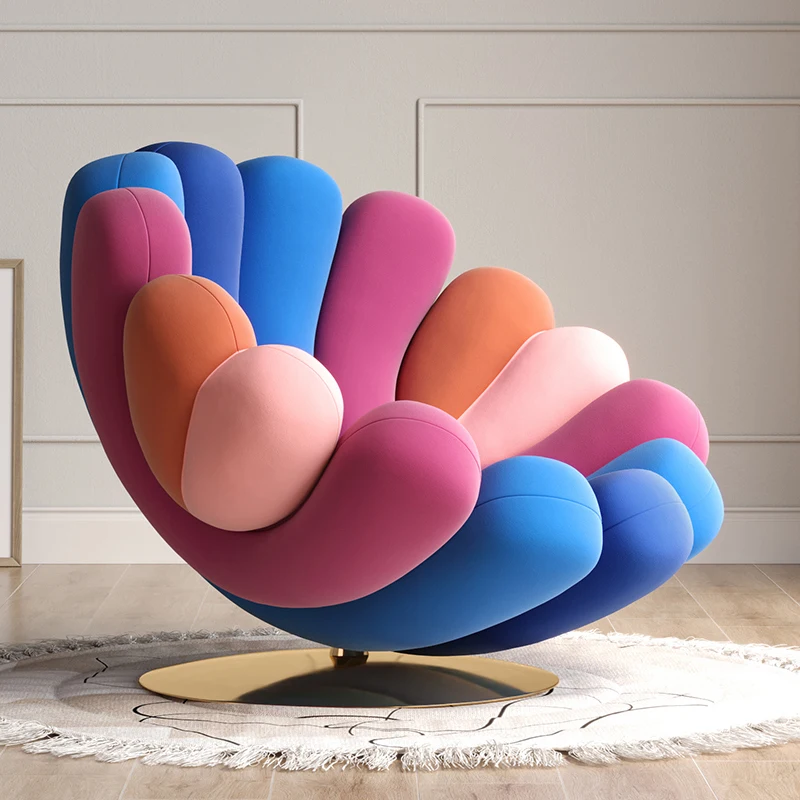 Northern European Designer Flower Chair Living Room Model Room Single Leisure Rotating Sofa Anemone Giovannetti Chair