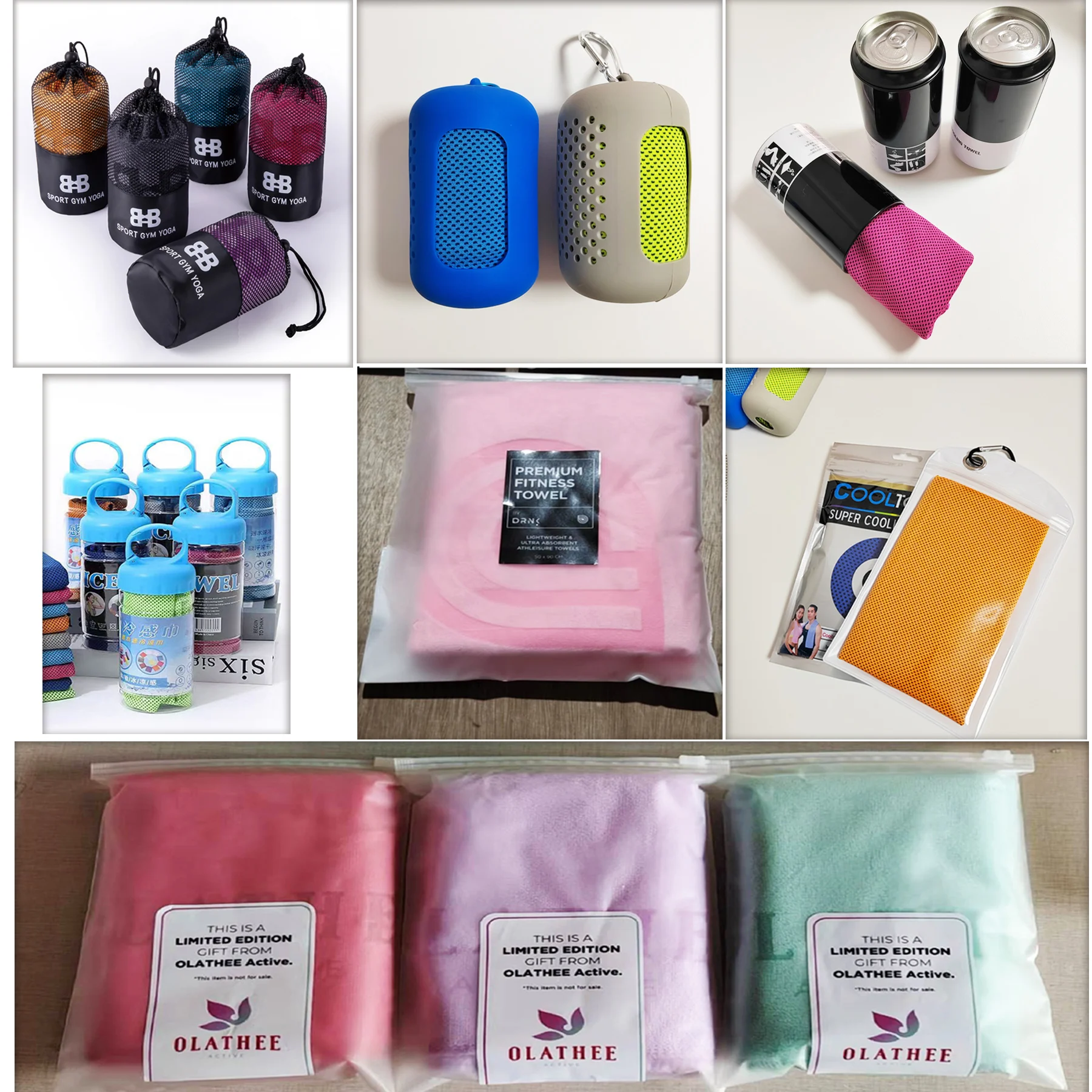 Customized logo print super dry sport ice cooling microfiber towel_micro fiber arctic cool towel with bottle
