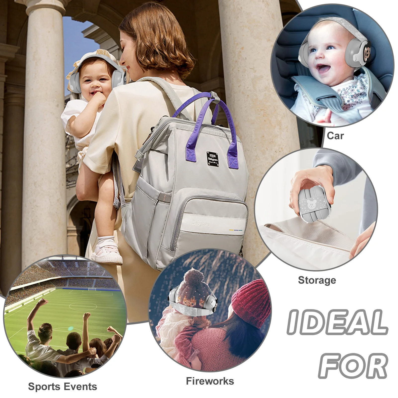 25dB Baby Ear Muffs Soft Soundproof Hearing Protection Ear Defenders Anti Noise Cancelling Sleeping Earmuffs