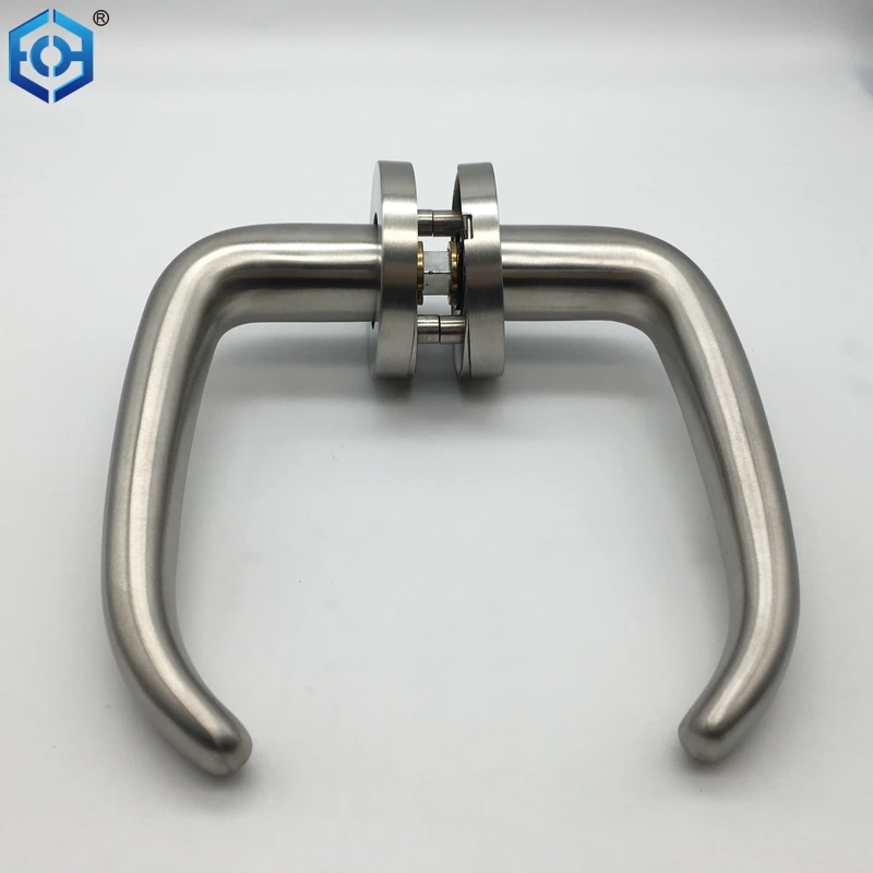 Satin Polished Ox Horn Shape Lever Door Handle For Guest Room Bedroom