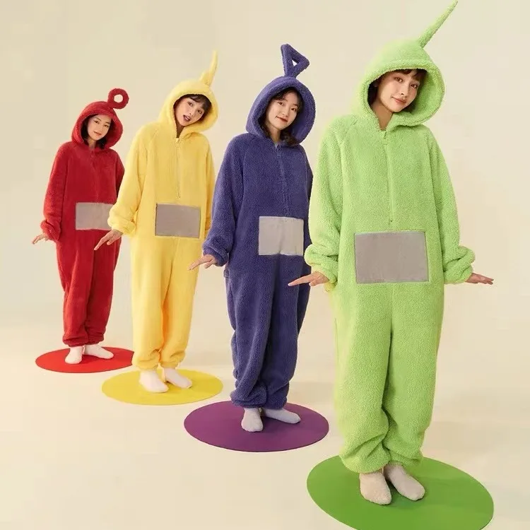 Телепузики аниме TinkyWinky Dipsy Laa Po пушистые толстовки на молнии фестивальный костюм Одежда для выступления комбинезон