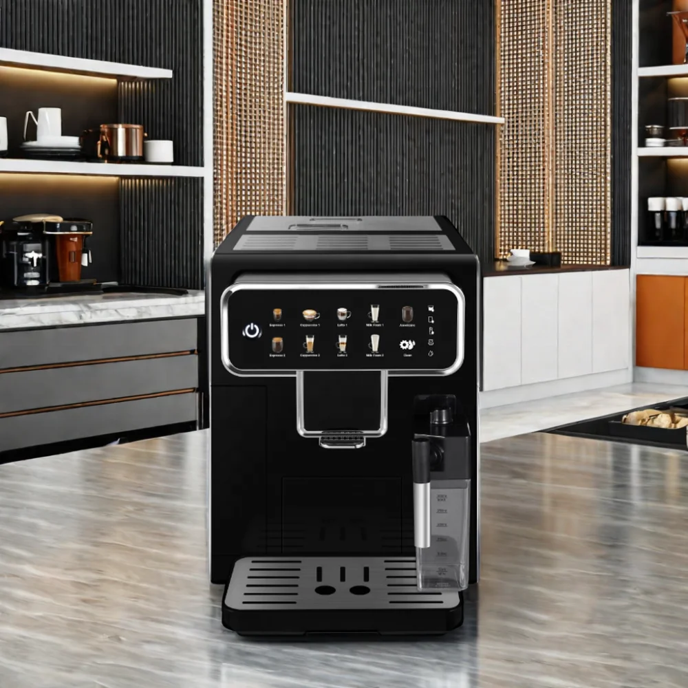 Electric Milk Frother Self cleaning One touch bean to cup Cappuccino Latte Home Office use Automatic Coffee Machine