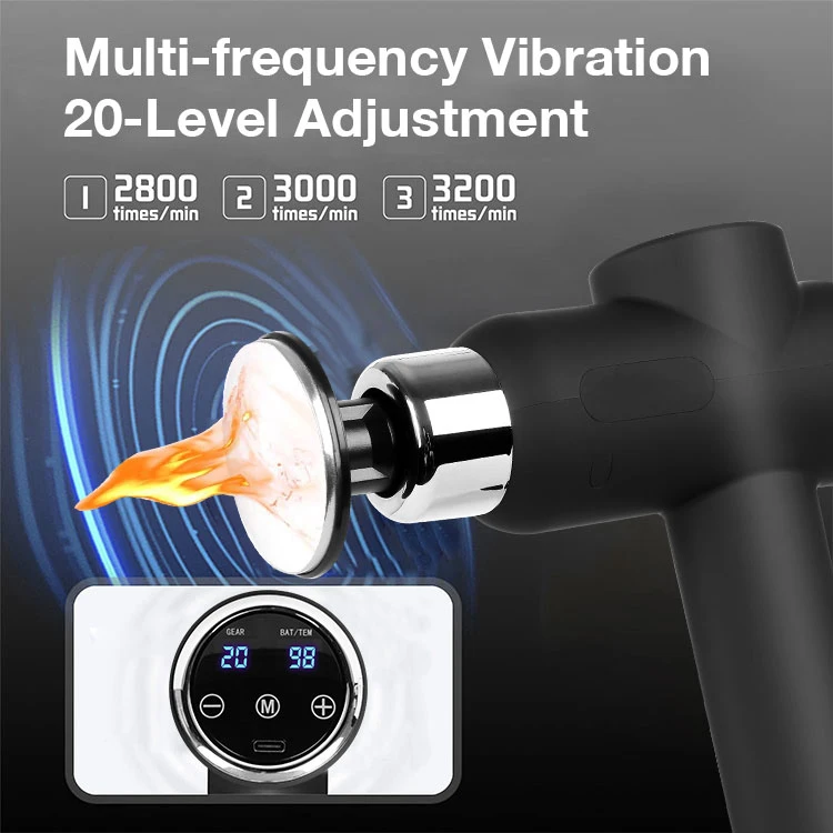 New Model Deep Tissue Hot Cold Body Massager 20 Speed Percussion Vibration Fitness Massager Heating Muscle Massage Gun