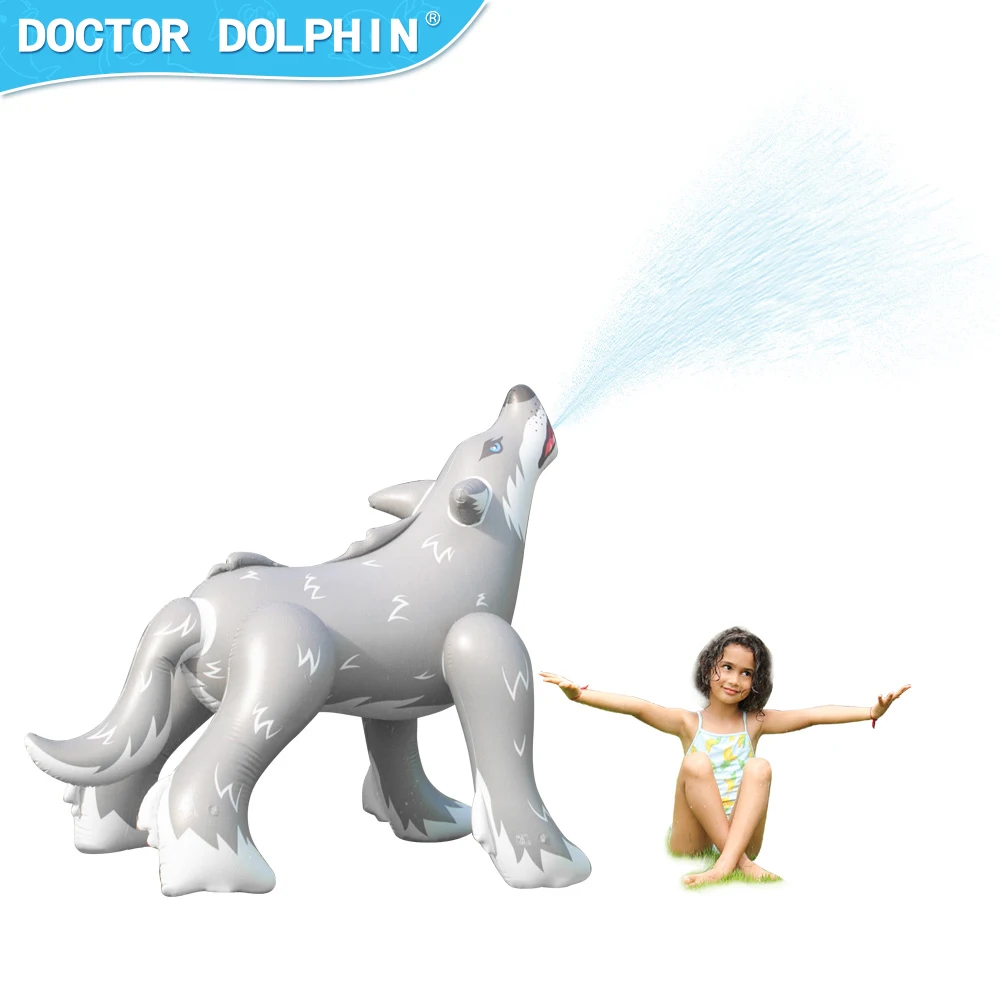 Doctor Dolphin Outdoor Swimming Toy Inflatable wolf sprinkler yard summer spray water amusement toy