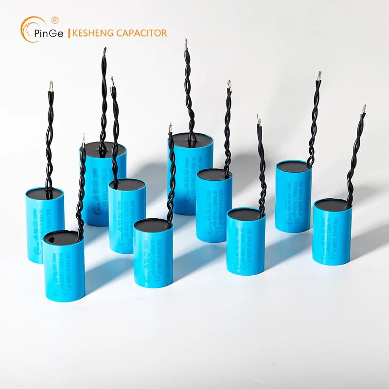 KS PinGe Capacitor Manufacturer  CBB60 Plastic Case With Wires 450V 8UF Capacitor For Water Pump