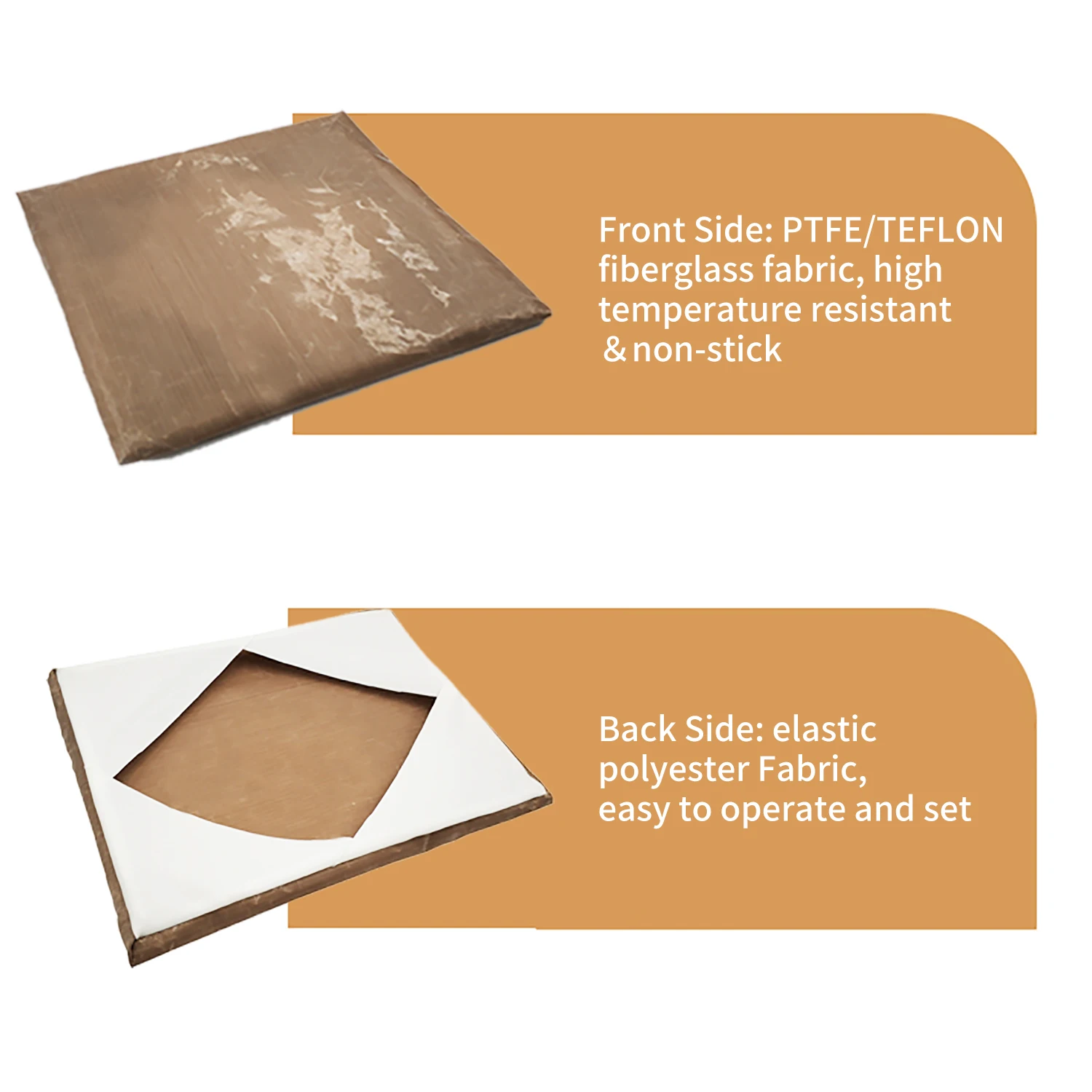 15*15in Coffee white Heating plate protective cover Anti-sticking hot press cover