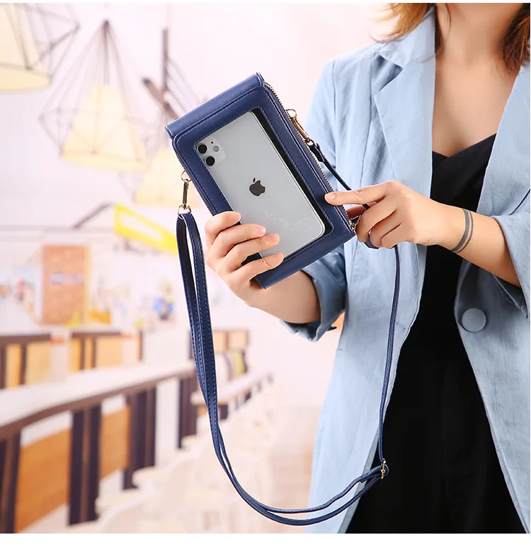 Женские сумки, кошельки из мягкой кожи, кошелек для сотового телефона с сенсорным экраном, сумка через плечо с ремешком на плечо для женщин, дешевые женские сумки