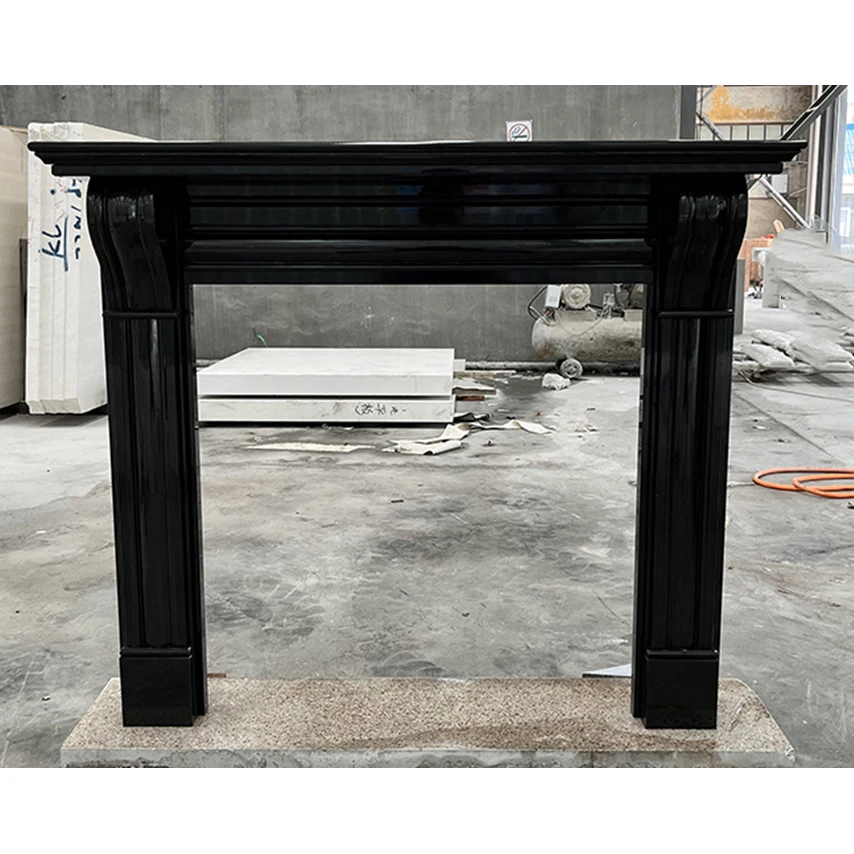 The High Quality Chinese Shanxi Black China Black Granite Polished Dublin Corbel Fireplace Mantel from South China