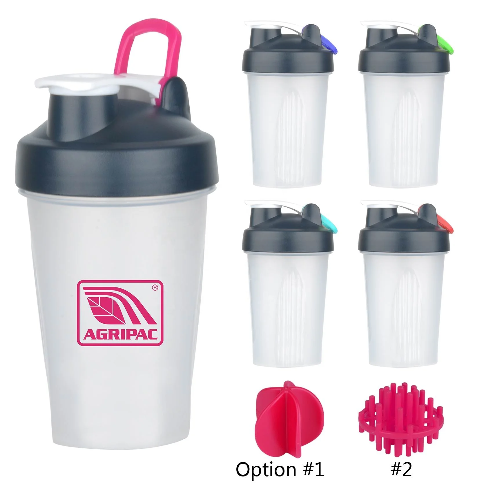 Premium Blender Shaker Bottle Classic Leak Proof Mixer Cup Motivational Fitness with Plastic Blending Shaker Ball 500ML
