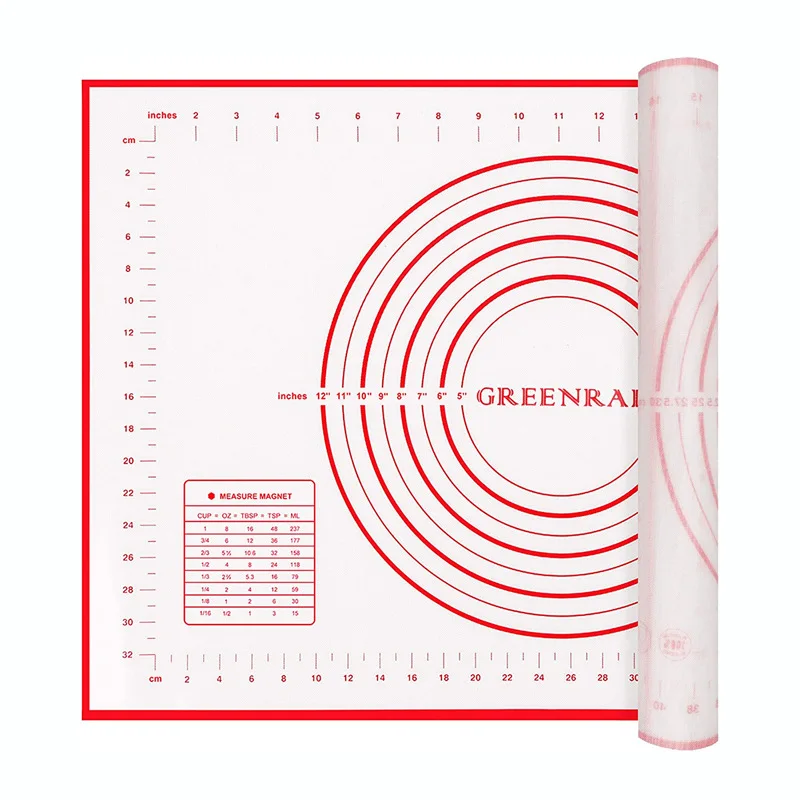 Large Silicone Pastry Mat Non Stick Baking Mat with Measurement Fondant Mat, Counter Mat, Dough Rolling Mat