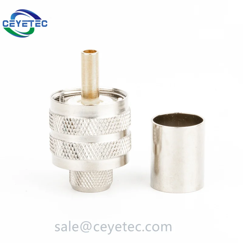 Ceyetec UHF Crimp Plug Male Connector PL259 for rg58 Cable