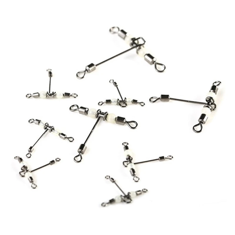 Stainless Steel Fishing Connector Snap 19-42mm American Style Luminous Ring Gourd T Turn Swivel Carp Fishing Tackle