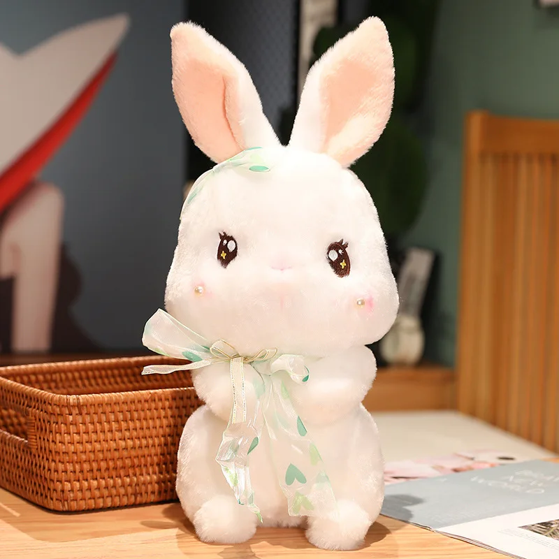 Silk scarf rabbit cute basket rabbit plush toy doll